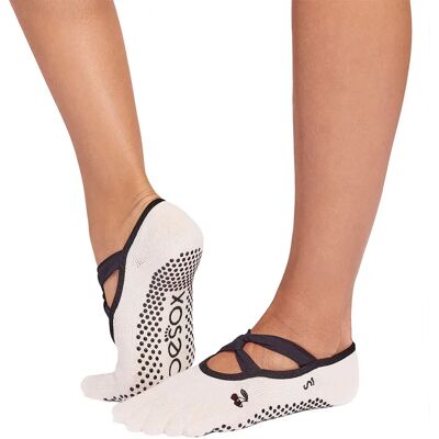 Toesox Calzini Full Toe Ivy Pilates Grip Ivory EU 43-45 Toesox Calzini Full Toe Ivy Pilates Grip Ivory EU 43-45