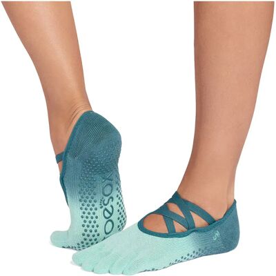 Toesox Calzini Full Toe Elle Pilates Grip Tidal EU 36-38 1/2 Toesox Calzini Full Toe Elle Pilates Grip Tidal EU 36-38 1/2