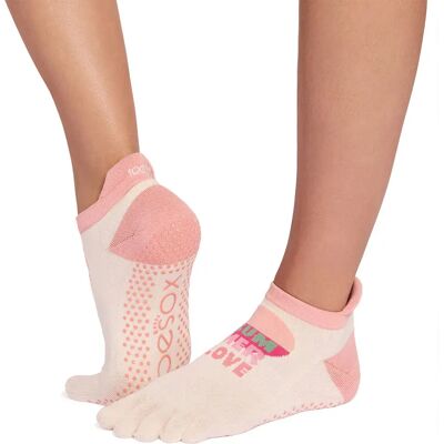 Toesox Calzini Full Toe Ultra Fine Knit Low Rise Pilates Grip Summer Love EU 36-38 1/2 Toesox Calzini Full Toe Ultra Fine Knit Low Rise Pilates Grip Summer Love EU 36-38 1/2