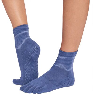 Toesox Calzini Full Toe Ultra Fine Knit Melody Pilates Grip Soft Blue Tie Dye Stripe EU 39-42 1/2 Toesox Calzini Full Toe Ultra Fine Knit Melody Pilates Grip Soft Blue Tie Dye Stripe EU 39-42 1/2