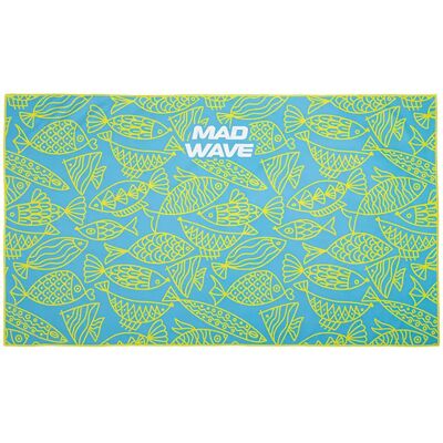 Mad Asciugamano Microfiber Fishes Azure 40 x 80 cm Mad Asciugamano Microfiber Fishes Azure 40 x 80 cm