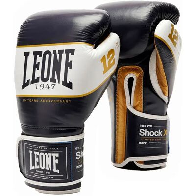 Leone1947 Leone197 Guanti Da Boxe In Pelle Artificiale Shock X Blue 12 oz Leone1947 Leone197 Guanti Da Boxe In Pelle Artificiale Shock X Blue 12 oz