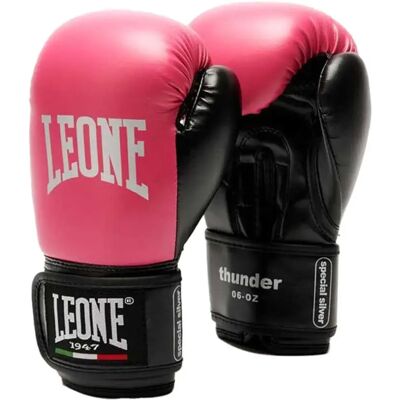 Leone1947 Leone197 Guanti Da Boxe In Pelle Artificiale Thunder Fucsia 10M oz Leone1947 Leone197 Guanti Da Boxe In Pelle Artificiale Thunder Fucsia 10M oz