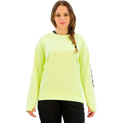 Burton Pile Oak Crewneck Glow Yellow Green Heather S Burton Pile Oak Crewneck Glow Yellow Green Heather S
