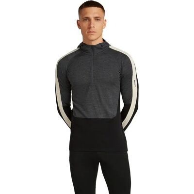 Icebreaker Maglietta Intima Tenica A Maniche Lunghe Merino 200 Oasis+ Hoodie Black / Jet Heather / Undyed / Cb 2XL Icebreaker Maglietta Intima Tenica A Maniche Lunghe Merino 200 Oasis+ Hoodie Black / Jet Heather / Undyed / Cb 2XL