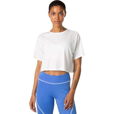 Kari Traa Mija Tee - Bianco - Lunghezza crop - Collo a barca - T-Shirt Kari Traa Mija Tee - Bianco - Lunghezza crop - Collo a barca - T-Shirt