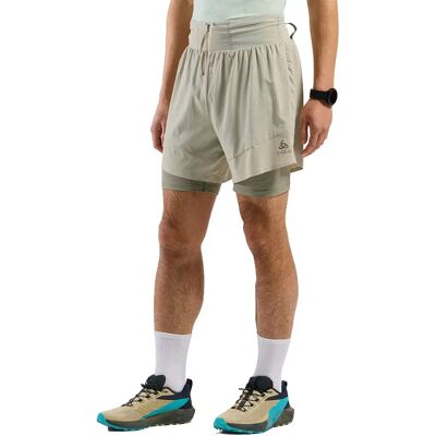 Short Odlo X-Alp 6Inch 2in1 2.0 Beige - Trail Running Short Odlo X-Alp 6Inch 2in1 2.0 Beige - Trail Running