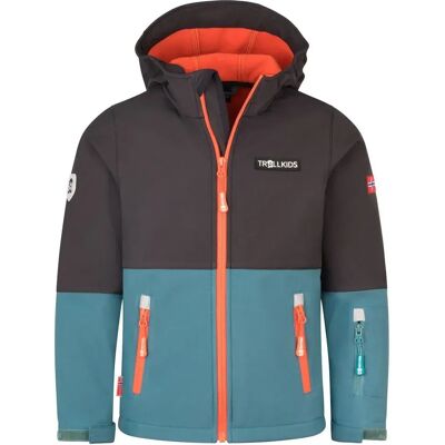 Trollkids Giacca Softshell Skjorta Stormy Blue / Black / Flame Orange 104 cm Trollkids Giacca Softshell Skjorta Stormy Blue / Black / Flame Orange 104 cm