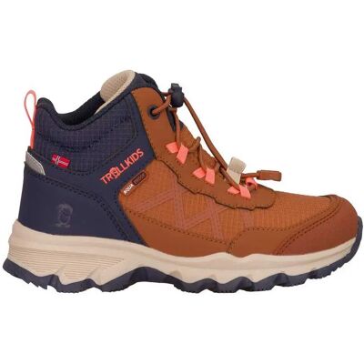 Trollkids Scarponi Da Trekking Trolltunga Mid Xt Teak Brown / Navy / Vivid Orange / Sandstone EU 31 Trollkids Scarponi Da Trekking Trolltunga Mid Xt Teak Brown / Navy / Vivid Orange / Sandstone EU 31
