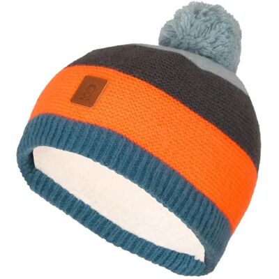 Trollkids Berrretto Gryllefjord Bobble Stormy Blue / Flame Orange / Anthracite 54 cm Trollkids Berrretto Gryllefjord Bobble Stormy Blue / Flame Orange / Anthracite 54 cm