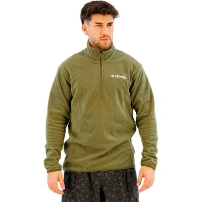 Adidas Pile Con Mezza Cerniera Multi Essentials Olive Strata XL Adidas Pile Con Mezza Cerniera Multi Essentials Olive Strata XL