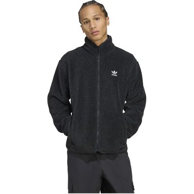 Adidas Originals Pile Con Cerniera Trefoil Essentials Teddy Black XS Adidas Originals Pile Con Cerniera Trefoil Essentials Teddy Black XS