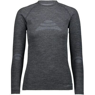 Cmp Maglietta Intima Tenica A Maniche Lunghe Seamless Sweat 39y006 Black Melange M-L Cmp Maglietta Intima Tenica A Maniche Lunghe Seamless Sweat 39y006 Black Melange M-L