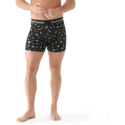 Smartwool Boxers Merino Print Brief Black Gone Camping 2XL Smartwool Boxers Merino Print Brief Black Gone Camping 2XL