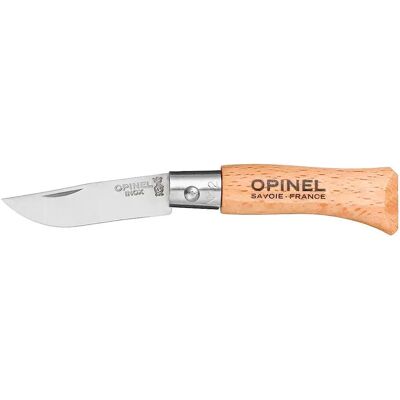 Opinel Coltellino No 2 Stainless Steel Silver / Brown 3.5 cm Opinel Coltellino No 2 Stainless Steel Silver / Brown 3.5 cm