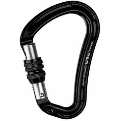 Grivel Moschettone Wide K18n Screw Gate Black One Size Grivel Moschettone Wide K18n Screw Gate Black One Size
