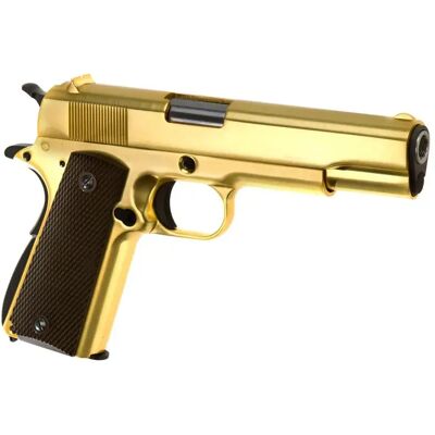 We Pistola Airsoft M1911 Full Metal Gbb Gold One Size We Pistola Airsoft M1911 Full Metal Gbb Gold One Size