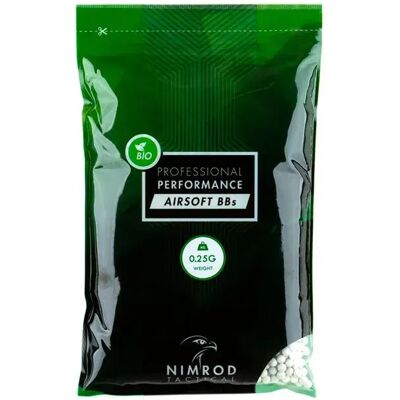 Nimrod Pallini Da Airsoft 0.25g Bio Bb Professional Performance 000rds White One Size Nimrod Pallini Da Airsoft 0.25g Bio Bb Professional Performance 000rds White One Size