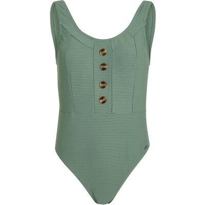 Costume da bagno Verde PRTSILOPO di Protest - Collo a V, Schiena bassa, Senza PFC Costume da bagno Verde PRTSILOPO di Protest - Collo a V, Schiena bassa, Senza PFC