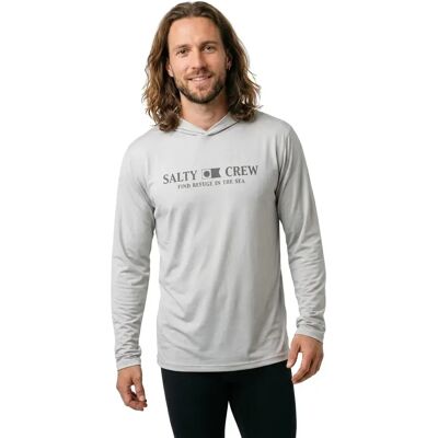 Salty Crew Rash Guard A Maniche Lunghe Flagship Hood Sunshirt Athletic Heather 2XL Salty Crew Rash Guard A Maniche Lunghe Flagship Hood Sunshirt Athletic Heather 2XL