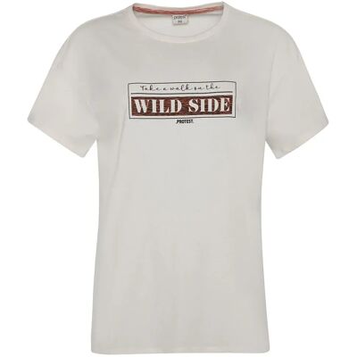 Protest Maglietta A Maniche Corte Maya Canvas Off White M Protest Maglietta A Maniche Corte Maya Canvas Off White M