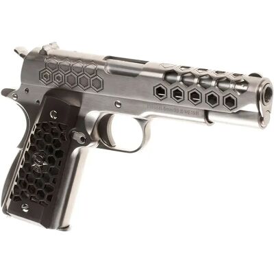 We Pistola Airsoft M1911 Hex Cut Full Metal Gbb Silver One Size We Pistola Airsoft M1911 Hex Cut Full Metal Gbb Silver One Size