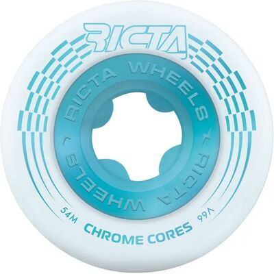 Ricta Ruote Da Skateboard Chrome Core White Teal 54 mm/99A Ricta Ruote Da Skateboard Chrome Core White Teal 54 mm/99A
