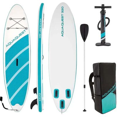 Intex Set Di Paddle Surf Gonfiabile Aqua Quest 320 White / Turquoise 320 cm Intex Set Di Paddle Surf Gonfiabile Aqua Quest 320 White / Turquoise 320 cm