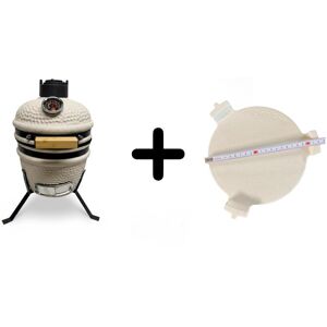 Compleet - Own Grill barbecue kamado da 13 pollici V2 crema con deflettore di calore Compleet - Own Grill barbecue kamado da 13 pollici V2 crema con deflettore di calore