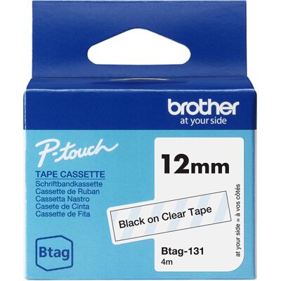 Brother btag-131 nastro per etichettatrice nero trasparente Brother btag-131 nastro per etichettatrice nero trasparente