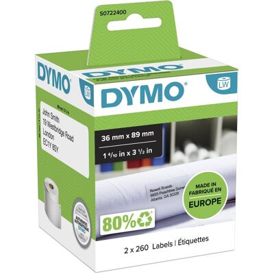 Dymo lw - etichette indirizzi grandi - 36 x 89 mm - s0722400 Dymo lw - etichette indirizzi grandi - 36 x 89 mm - s0722400