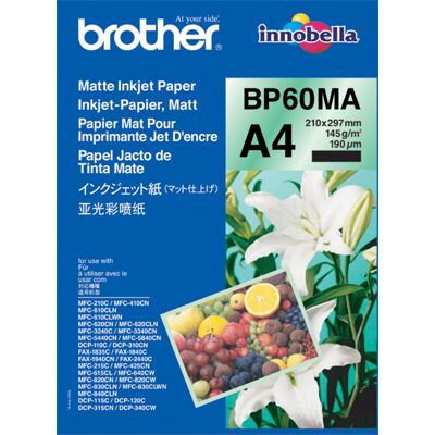 Brother bp-60ma carta inkjet a4 (210x297 mm) opaco 25 fogli bianco Brother bp-60ma carta inkjet a4 (210x297 mm) opaco 25 fogli bianco