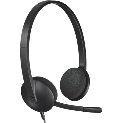 Logitech 981-000475 cuffia e auricolare cablato a padiglione ufficio usb tipo a nero Logitech 981-000475 cuffia e auricolare cablato a padiglione ufficio usb tipo a nero