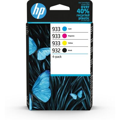 Hp confezione da 4 inchiostri originali 932/933 nero, ciano, magenta, giallo Hp confezione da 4 inchiostri originali 932/933 nero, ciano, magenta, giallo