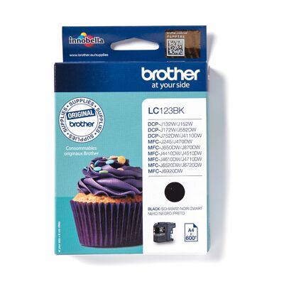 Brother lc123bk cartuccia d'inchiostro 1 pz originale nero Brother lc123bk cartuccia d'inchiostro 1 pz originale nero