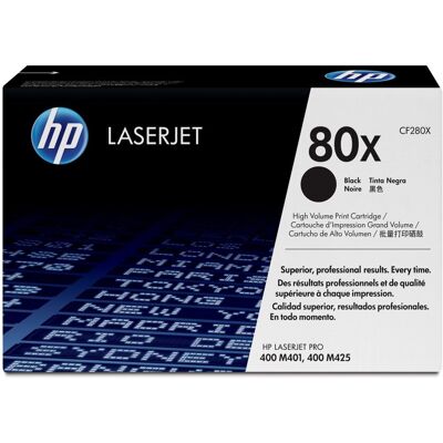 Hp cartuccia toner originale nero ad alta capacità laserjet 80xc scatola bianca Hp cartuccia toner originale nero ad alta capacità laserjet 80xc scatola bianca