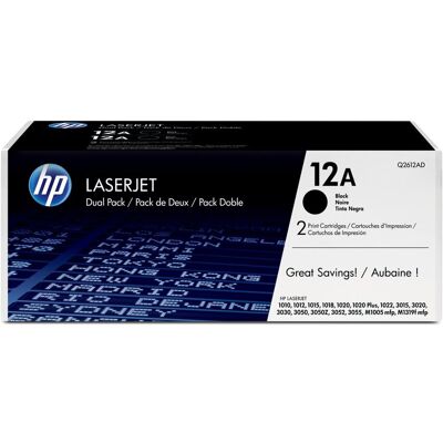 Hp confezione da 2 cartucce originali di toner nero laserjet 12a Hp confezione da 2 cartucce originali di toner nero laserjet 12a