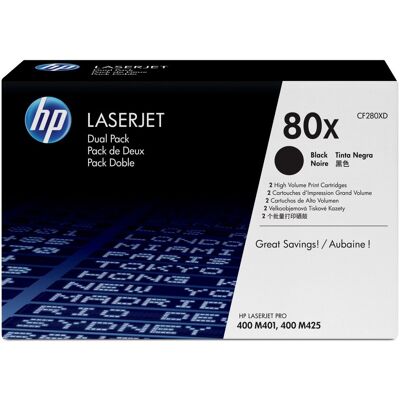 Hp confezione da 2 cartucce originali toner nero ad alta capacità laserjet 80x Hp confezione da 2 cartucce originali toner nero ad alta capacità laserjet 80x
