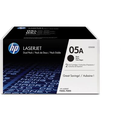 Hp confezione doppia di cartucce toner originali nero 05a laserjet Hp confezione doppia di cartucce toner originali nero 05a laserjet