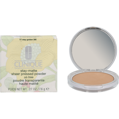 Clinique Stay-Matte Sheer Pressed Powder 17 - Stay Golden Polvere 7.6 g Donna Clinique Stay-Matte Sheer Pressed Powder 17 - Stay Golden Polvere 7.6 g Donna
