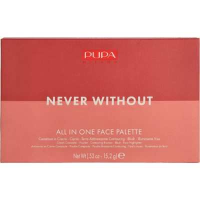 Milano - Pupa Never Without All In One Face Palette 15.20 g Trucco sopracciglia 15.2 g Milano - Pupa Never Without All In One Face Palette 15.20 g Trucco sopracciglia 15.2 g