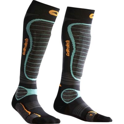 MONNET Mi-bas Gel Protech Ski - Blu/Grigio/Arancione - Taglia 39/40 - Calzini da Sci MONNET Mi-bas Gel Protech Ski - Blu/Grigio/Arancione - Taglia 39/40 - Calzini da Sci