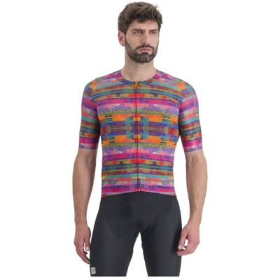 Maglia da ciclismo da uomo SPORTFUL GLITCH BOMBER JERSEY (MULTICOLOR PINK) XXL Maglia da ciclismo da uomo SPORTFUL GLITCH BOMBER JERSEY (MULTICOLOR PINK) XXL