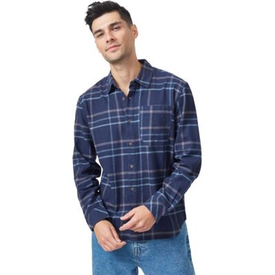Tentree Benson Flannel Shirt (Meteorite Black Spruce Plaid) uomo S Tentree Benson Flannel Shirt (Meteorite Black Spruce Plaid) uomo S