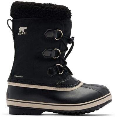 Stivali da neve Sorel BIG KIDS YOOT PAC NYLON WP (Nero, Nero) bambino 6Y Stivali da neve Sorel BIG KIDS YOOT PAC NYLON WP (Nero, Nero) bambino 6Y