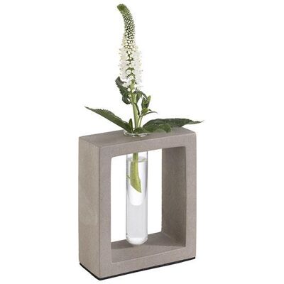 APS Vaso con inserto in vetro "Element" 4,5 x 10 cm Grigio APS Vaso con inserto in vetro "Element" 4,5 x 10 cm Grigio