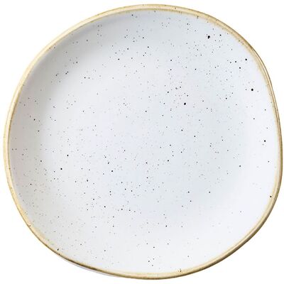 Piatto Piano Churchill Stonecast Bianco Marrone Organico - Piattino Piatto Piano Churchill Stonecast Bianco Marrone Organico - Piattino