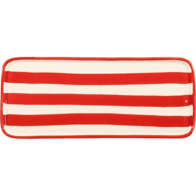 Zafferano Piatto rettangolare Lido Righe Rosso 11,5 x 26,5 cm Zafferano Piatto rettangolare Lido Righe Rosso 11,5 x 26,5 cm