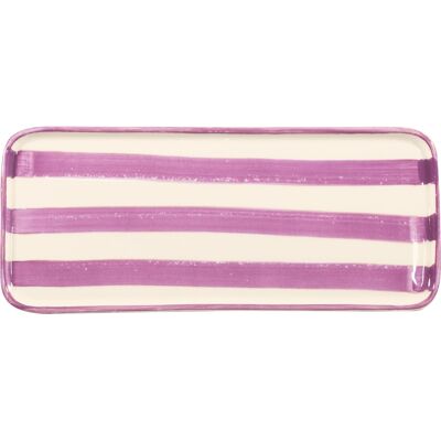 Zafferano Piatto rettangolare Lido Righe Viola 11,5 x 26,5 cm Zafferano Piatto rettangolare Lido Righe Viola 11,5 x 26,5 cm