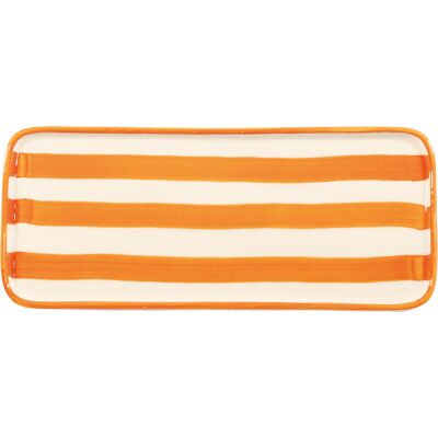 Zafferano Piatto rettangolare Lido Righe Arancione 11,5 x 26,5 cm Zafferano Piatto rettangolare Lido Righe Arancione 11,5 x 26,5 cm